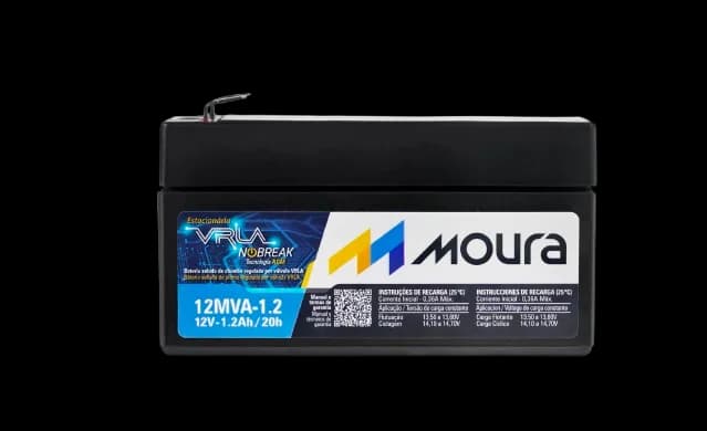 Bateria Moura VRLA 12MVA-1.2 12V 1,2Ah AGM Estacionaria