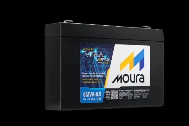 Bateria Moura VRLA 6MVA-8.5 6V 8,5Ah AGM Estacionaria